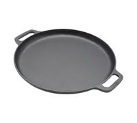 Zoegneer Poêle à crêpes et grill en fonte avec bord pour plaques à induction - Poêle robuste pour la cuisson à la maison - 28 cm, 30 cm, 33 cm, 35 cm, design classique (30 cm)