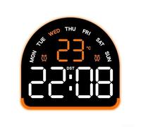 Zoegneer Réveil numérique LED avec affichage de la température et de l'humidité - Lumière ambiante réglable - Double fonction d'alarme - Affichage du jour de la semaine et de la date - Mode veille