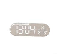 Zoegneer Réveil numérique LED en PVC avec finition grain de bois avec température, date, calendrier, luminosité réglable, affichage multifonction pour salon, chambre à coucher, bureau, support mural