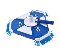 Zoegneer Tête d'aspirateur triangulaire pour piscine hors sol avec tuyau de 9 m - Kit de nettoyage manuel rotatif pour enlever les feuilles Blanc