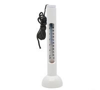 Zoegneer Thermomètre flottant pour bain de glace, étang, piscine, compteur de température de l'eau avec corde ABS et tube en verre de 0 à 50, 30 à 120 Fahrenheit blanc, noir, bleu (blanc)