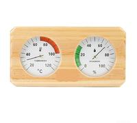 Zoegneer Thermomètre hygromètre 2 en 1 en bois de pin de haute précision pour sauna ou hammam avec échelle claire, lecture facile et chaleur R (20-120 °C horizontal)