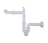 Zoegneer Tuyau de vidange pour évier de cuisine G1 2,5 cm 40 mm Design coudé lisse Installation flexible Débit d'eau efficace Prévention des odeurs Économie d'espace Matériau PP blanc Luminaire de