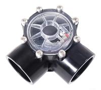 Zoegneer Vanne d'eau à angle droit de 5,1 cm 146519 - Inverseur de piscine - Contrôle du débit fractionné pour piscines hors sol - Système de filtration - Raccord en plastique noir