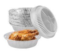 ZOENHOU Barquette Aluminium avec Couvercle - Lot de 40 Bols Ronds - 18,5 cm - 650 ml - Plat Aluminium Jetable pour Pâtisseries, Préparation Repas, Congélation et Stockage