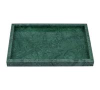 ZOENHOU Plateau en marbre naturel 30 x 20 x 3 cm - Plateau de service rectangulaire vert - Plateau en pierre de marbre pour organisateur de cosmétiques - Plateau de vanité - Pour coiffeuse et