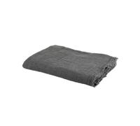 'zoeppritz since 1828' Plaid Honeybee - Couverture Douce en Lin - Plaid tissé uni avec Franges en matériaux naturels - 130 x 180 cm - 970 Charbon