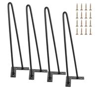 ZOFUN Lot de 4 Meubles Pieds de Table en Métal, 40 cm en Épingle à Cheveux pour Chaise, Bureau - Fer Forgé Épaisseur