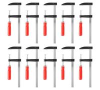 ZOFUN Serre-Joint Menuisier F, 10PCS Set [50x200], 255mm Longueur Totale, 50mm Profondeur de Serrage, 200mm Largeur de Serrage, Serres-Joints en Acier Moulé Trempé avec Poignée Ergonomique