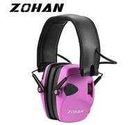 ZOHAN - cache-oreilles de sécurité électronique, Protection auditive pour tir, réduction automatique du bruit, casque Anti-bruit pour la chasse Pink