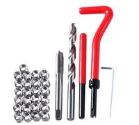 Zohino Kit de réparation de filetage 30 pièces M8 x 1,25 mm Filetage métrique rayé Réparation Robinet de forage manuel Kit d'hélicoil Outil de récupération de filetage