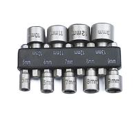 Zohino Lot de 9 écrous hexagonaux de 6,35 mm pour perceuse, outils de forage, clés métriques pour changement rapide de mandrin, prise de courant Aapter 5-13 mm