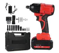 Zohisin hocs 21 V, couple maximum 350 N.m, pilote d'impact sans balais 2800 tr/min avec 2 batteries et chargeur 4,0 Ah et réglage continu de la vitesse, rotation avant et arrière (Rouge)