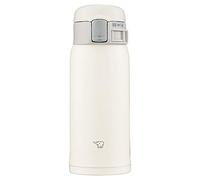 Zojirushi SM-SF36-WM Zojirushi Bouteille d'eau à boire directement, ouverture par simple pression, tasse en acier inoxydable, 360 ml, blanc pâle
