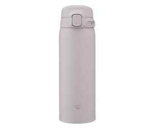 Zojirushi Tasse thermique SU-BA, Lave-vaisselle, Bouchon monobloc, Léger et compact, Isolation sous vide, Boissons chaudes et froides, Open à une touche (Gris, 480 ml)
