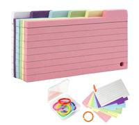 Zolara 150 Pièces Fiches Bristol Lignées, Flash Cards 6 Couleurs avec 8 Anneaux, A6 7x12,5cm Cartes de Revision, Flashcards Feuilles de Suivi pour École Bureau Maison Étude Notes