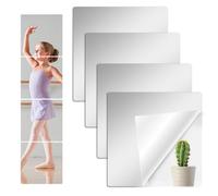 ZOLGINAH 4 Pièces Miroir Mural Autocollant 30 x 30 CM, Miroir Adhesif Mural Flexible Miroir a Coller Acrylique Mirroir Murale Decoratif pour Chambre, Porte, Salle de Bain, Salon