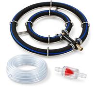 Zolirao Anneau aérateur de bassin 25 cm avec tuyau d'air de 3 m pour bassin | Aérateur de bassin à double anneau de 25 cm avec tuyau de 3 m de 8 mm et clapet anti-retour ; pour pompes de 25 à 30 l/min