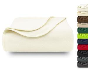 ZOLLNER Couverture Douillette 130x170 cm - Couverture Polaire Douillette - Lavable jusqu'à 95 °C - Bordure de Haute qualité - Antistatique - Polyester - Couleur Creme - certifiée Oeko Tex®