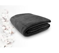 ZOLLNER Couverture Douillette Moelleuse en 150x200 cm - Couverture de canapé Douce en Graphite - Lavable jusqu'à 40°C - avec Bande de Bordure - qualité hôtelière - certifiée Oeko Tex®