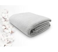 ZOLLNER Couverture Douillette Moelleuse en 150x200 cm - Couverture de canapé Douce en Gris Clair - Lavable jusqu'à 40°C - avec Bande de Bordure - qualité hôtelière - certifiée Oeko Tex®