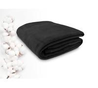 ZOLLNER Couverture Douillette Moelleuse en 150x200 cm - Couverture de canapé Douce en Noir - Lavable jusqu'à 40°C - avec Bande de Bordure - qualité hôtelière - certifiée Oeko Tex®