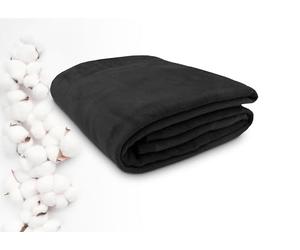 ZOLLNER Couverture Douillette Moelleuse en 150x200 cm - Couverture de canapé Douce en Noir - Lavable jusqu'à 40°C - avec Bande de Bordure - qualité hôtelière - certifiée Oeko Tex®