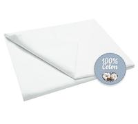 ZOLLNER Drap de lit, Coton, Blanc, sans élastique, 240x290 cm