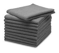 ZOLLNER Lot de 10 Chiffons en Microfibre pour Faire Briller sans Laisser de Traces - sans Peluches et très absorbants pour Le Nettoyage - lavables jusqu'à 60°C - 40x40cm en Gris - qualité hôtelière