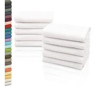 ZOLLNER Set de 10 Chiffons de Toilette - Gant de Toilette Doux et Absorbant - Lavable jusqu'à 95°C - Coton - 30x30 cm en Blanc