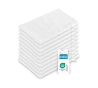 ZOLLNER Set de 10 Gants de Toilette en 16x21 cm - Gant de Toilette en Coton très Absorbant et Moelleux - Lavable jusqu'à 95°C - avec accroche Pratique - en Blanc - qualité hôtelière