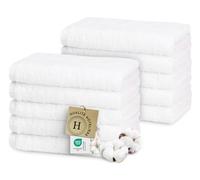 ZOLLNER Set de 10 Serviettes invités Premium 30x50 cm - très absorbantes et Douces en Blanc - Ourlet Haut de Gamme - Lavable à 95°C - Coton - qualité hôtelière - certifié Oeko Tex®