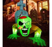 Zombie gonflable pour Halloween, avec pierre tombale et éclairage LED, vendu à l'unité