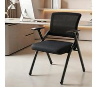 ZomoQryn Chaise Bureau Pliante à roulettes Fauteuil avec Tablette D'éCriture Chaise ConféRence à Dossier en Maille Design Empilable IdéAle pour Les ConféRences L'Accueil des Visiteurs Black