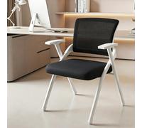 ZomoQryn Chaise Bureau Pliante à roulettes Fauteuil avec Tablette D'éCriture Chaise ConféRence à Dossier en Maille Design Empilable IdéAle pour Les ConféRences L'Accueil des Visiteurs White