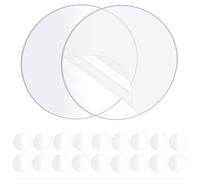 ZOMPAGO Lot de 20 pastilles adhésives double face (rondes), haute résistance, imperméables, pour images et douche, transparents et amovibles sans laisser de résidus
