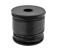ZONADAH Câble métallique en acier inoxydable 304 avec revêtement en vinyle noir - 50 m - 2 mm - Pour guirlandes lumineuses à suspendre, cordes à linge, guide de lumière extérieur - Pour jardin, fête