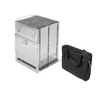 ZONADAH Réchaud de camping pliable compact et portable Mini barbecue à bois Réchaud de camping avec grille en acier inoxydable Réchaud chauffant pour barbecue extérieur Camping Randonnée Pique-nique