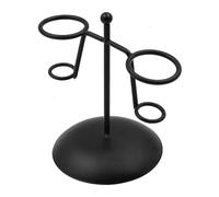 ZONADAH Support en fer noir pour cornet de crème glacée avec base 2 trous pour présenter des cônes de neige, des rouleaux de maïs, des bonbons, des frites