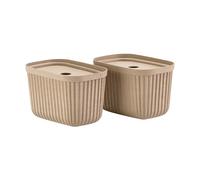Zone Denmark Boîte de rangement Pulp 15x23 cm. lot de 2 Natural Brown