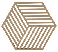 Zone Denmark - Dessous De Plat Hexagon en Silicone - Design GéoméTrique Moderne - Résistant À 250°C - Lave-Vaisselle - Dimensions 16 x 14 x 0,9 cm - Camel