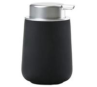 Zone Denmark - Distributeur de Savon Nova - 0,25 L - 8 x 11,5 cm - Salle de Bain - Design Danois ÉLéGant en Porcelaine - Surface Douce, DéTails en Acier - Noir