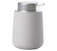 Zone Denmark - Distributeur de Savon Nova - 0,25 L - 8 x 11,5 cm - Salle de Bain - Design Danois ÉLéGant en Porcelaine - Surface Douce, DéTails en Acier - Gris Clair