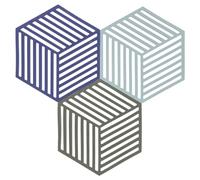Zone Denmark - Lot de 3 dessous de plat silicone - Géométrique - Résistant 250°C - Multicolore