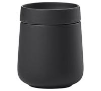 ZONE DENMARK Nova One Boîte de rangement avec couvercle, boîte en céramique pour ranger les ustensiles de bain comme les cotons-tiges & les bâtonnets d'ouate, diam. 8,4 cm, hauteur 10 cm