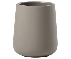 Zone Denmark Nova One Gobelet à Brosse à Dents en céramique avec revêtement Soft Touch Taupe Diamètre 8 cm Hauteur 10 cm