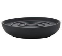 Zone Denmark Nova Porte-Savon, Porte-Savon en Porcelaine avec revêtement Soft Touch, diam. 11 cm, Hauteur 2,5 cm, Noir