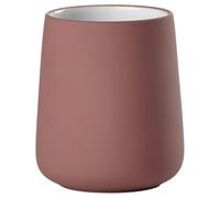 Zone Denmark Nova Toothbrush Tumbler, Ceramic Bathroom Cup, Toothbrush Holder for Toothpaste and Accessories, Soft Touch Surface, Ø 8 cm H 10 cm, Peach Red