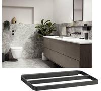 Zone Denmark Porte-serviettes RIM noir 2 fois 44x12,5cm montage mural invisible