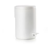 Zone Denmark Poubelle à pédale Rim, Poubelle à pédale, Poubelle, Seau de toilette, Poubelle de bain, Aluminium / ABS, Blanc, 3 L, 14496